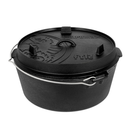 Duży żeliwny garnek Petromax ft12-t z płaskim dnem 10,8l 